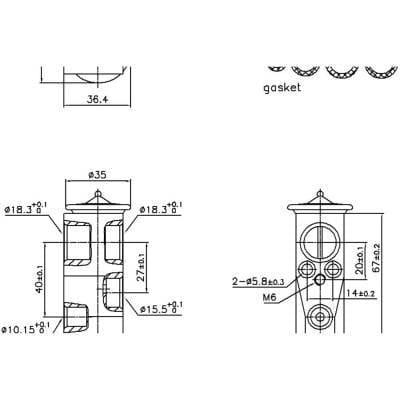 New A/C Expansion Valve Compatible With Scion Iq By Part Numbers 999444 8851568010 8851526070