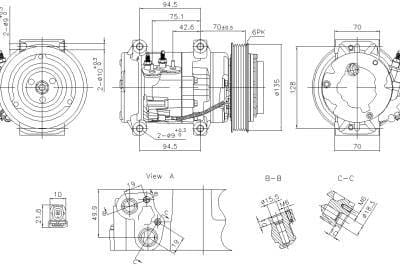 New A/C Compressor Compatible With Acura Mdx Sh-Awd By Part Numbers 891052 388105J6a03