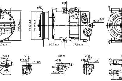 A/C Ac Compressor Compatible With 2019-2023 Hyundai Tucson Sel 2.0L 2.4L L4 G4ke G4kj Doowon Dve16
