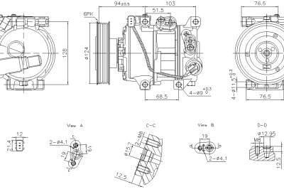 New A/C Compressor Compatible With Hyundai Accent Se By Part Numbers 890896 977011R100 977011W600