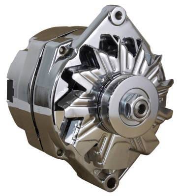 110A Chrome Street Rod Gm High Output Alternator Compatible With 1-One Wire Self Exciting Energizing thumbnail 3