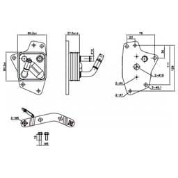 New Oil Cooler Compatible With Lexus Nx300 F Sport By Part Numbers 91444 1571036030 1571036031