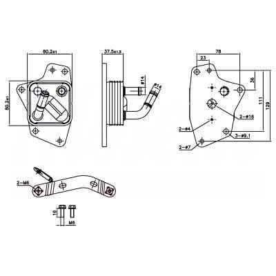 New Oil Cooler Compatible With Lexus Nx300 F Sport By Part Numbers 91444 1571036030 1571036031