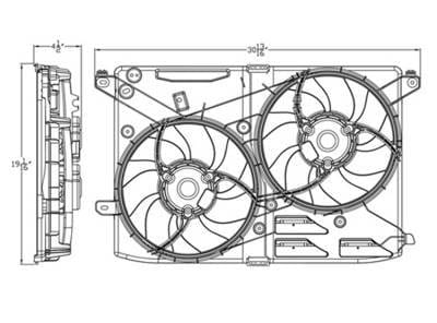 Dual Radiator And Condenser Fan Assembly Compatible With 1999-2018 Ford Fusion 2.0L 2.5L OEM Dg9z thumbnail 3