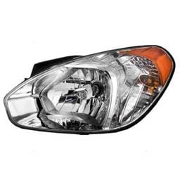 Halogen Headlight Assembly Left Driver Side Compatible With 2007-2011 Hyundai Accent Clear Lens