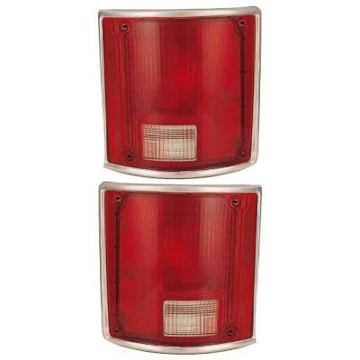 New Halogen Tail Light Pair Of Lens Compatible With Chevrolet C10 Custom Standard Cab Pickup 2 Door