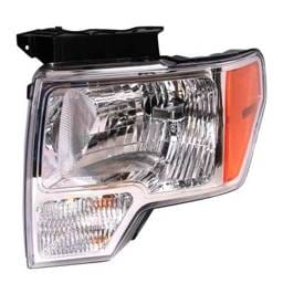 Composite Headlight Assembly Left Driver Side Compatible With 2011-2014 Ford F-150 Halogen H13