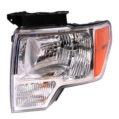 Composite Headlight Assembly Left Driver Side Compatible With 2011-2014 Ford F-150 Halogen H13