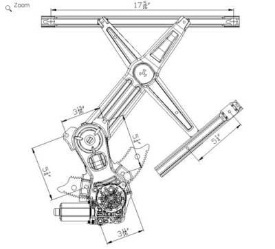 Front Right Window Regulator Compatible With 03 04 05 06 07 08 09 Dodge Ram 2500 3500 55275598Ac thumbnail 7