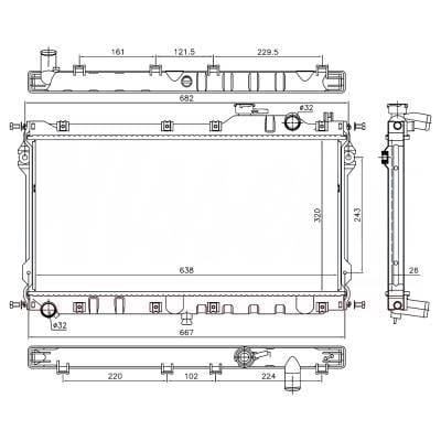 Aluminum Radiator Compatible With 1999-2005 Mazda Miata 1.8L L4 B61p15200a Bpe8-15-200 14 3/4" X 21