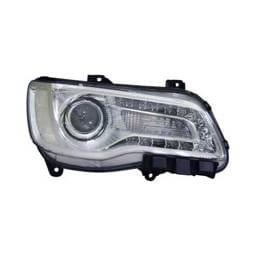 Headlight Assembly Right Passenger Side Compatible With 2015-2017 Chrysler 300 - Chrome Halogen