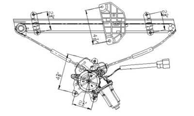 Window Regulator Compatible With 1997-2003 Mitsubishi Mr18 Mr20 Mirage 2001-1997 Sedan OEM Front thumbnail 3