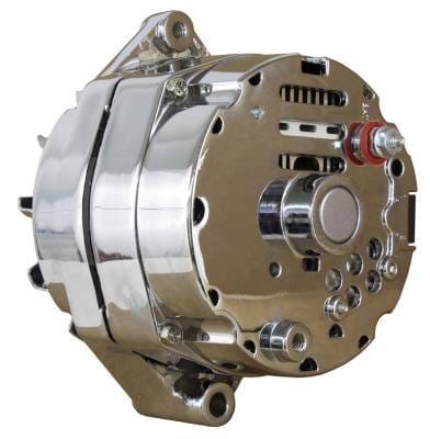 110A Chrome Street Rod Gm High Output Alternator Compatible With 1-One Wire Self Exciting Energizing thumbnail 4