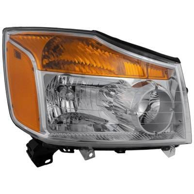 Headlight Compatible With 2008-2015 Nissan Titan 5.6L V8 Vk56de Right Passenger Side Halogen thumbnail 3