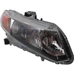 Headlight Compatible With 2012 Honda Civic 1.8L 2.4L I4 R18z1 K24z7 Right Passenger Side Halogen