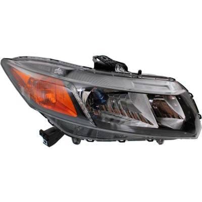Headlight Compatible With 2012 Honda Civic 1.8L 2.4L I4 R18z1 K24z7 Right Passenger Side Halogen thumbnail 5