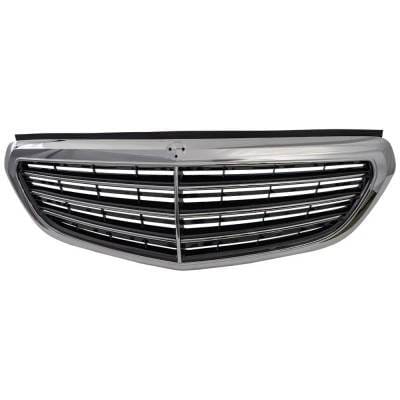 Chrome Grille Assembly Compatible With Mercedes Benz E350 4Matic 6 Cyl 3.5L 2014-2016 By Mb1200165 thumbnail 3
