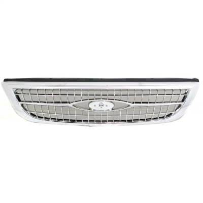 New Chrome/Painted Black Grille Assembly Compatible With Ford Windstar Se 6 Cyl 3.0L Windstar Sel 6