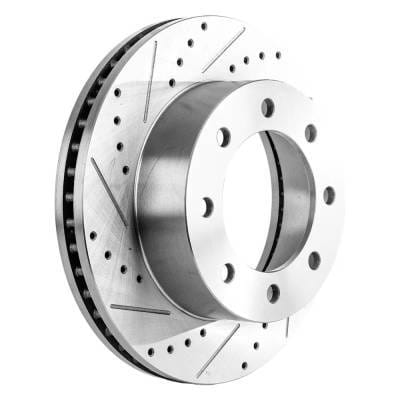 New Cross-Drilled Brake Disc Compatible With Ford F-350 Super Duty Fx4 8 Cyl 5.4L F-250 Super Duty