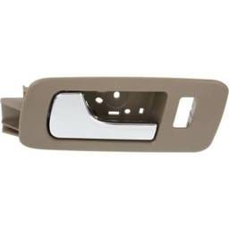 Front Driver Side Interior Door Handle Compatible With 2005-2011 Cadillac Sts Beige Bezel Chrome
