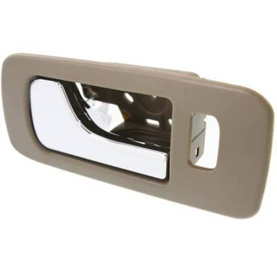 Front Driver Side Interior Door Handle Compatible With 2005-2011 Cadillac Sts Beige Bezel Chrome thumbnail 3