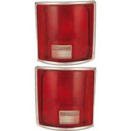New Halogen Tail Light Pair Of Lens Compatible With Chevrolet C10 Custom Standard Cab Pickup 2 Door