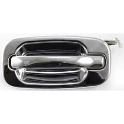 Driver Side Rear Exterior Door Handle Compatible With 2000-2007 Gmc Yukon Gmc Sierra Chrome Without