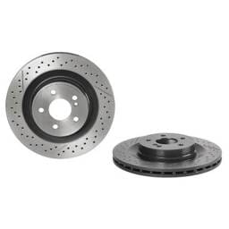 Cross-Drilled Brake Disc Compatible With Mercedes Benz C63 Amg Base 8 Cyl 6.3L 2008-2015 2044230412