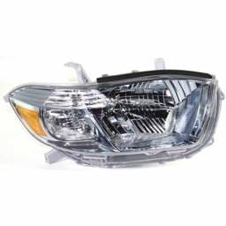 Headlight Compatible With 2008-2010 Toyota Highlander 2.7L 3.5L I4 Right Passenger Side Halogen