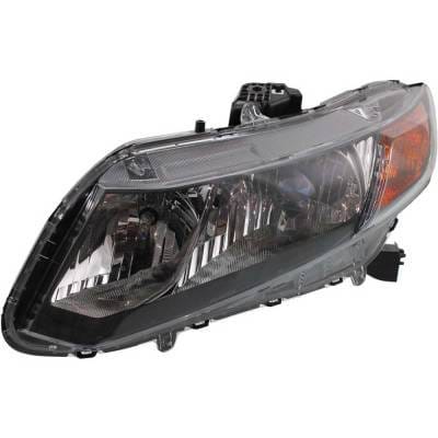 Headlight Compatible With 2012 Honda Civic 1.8L 2.4L I4 R18z1 K24z7 Left Driver Side Halogen