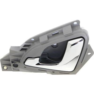 Front Driver Side Interior Door Handle Compatible With 2005-2010 Honda Odyssey Gray Bezel Chrome
