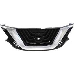New Chrome Shell Grille Assembly Compatible With Nissan Murano Sl 6 Cyl 3.5L Murano Sv 6 Cyl 3.5L