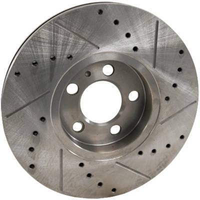New Cross-Drilled And Slotted Brake Disc Compatible With Volkswagen Jetta Gls 4 Cyl 1.8L Golf Gti thumbnail 5