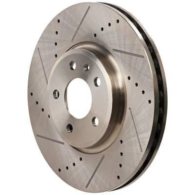 New Cross-Drilled Brake Disc Compatible With Audi A4 Quattro Base 6 Cyl 3.2L A5 Quattro Cabriolet 4