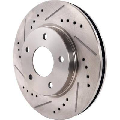 New Cross-Drilled And Slotted Brake Disc Compatible With Dodge Mitsubishi Lancer De 4 Cyl 2.0L thumbnail 5