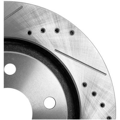 New Cross-Drilled And Slotted Brake Disc Compatible With Jeep Wrangler Jk Unlimited Sport S 6 Cyl thumbnail 13