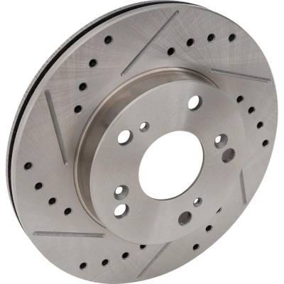 New Cross-Drilled Brake Disc Compatible With Acura Honda Civic Hybrid-L 4 Cyl 1.3L Civic Dx-G 4 Cyl