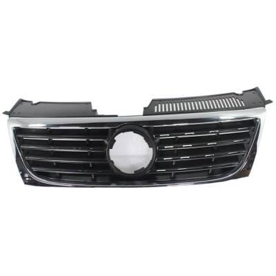 New Chrome Shell Grille Assembly Compatible With Volkswagen Passat Turbo 4 Cyl 2.0L Passat Vr6 6 Cyl