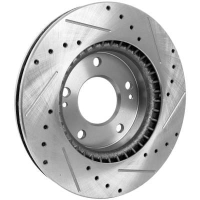 New Cross-Drilled And Slotted Brake Disc Compatible With Hyundai Elantra Se 4 Cyl 2.0L Elantra Gls 4 thumbnail 9