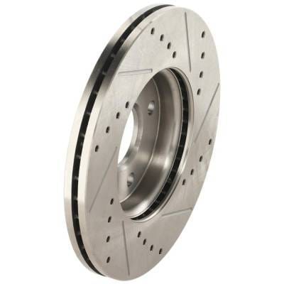 New Cross-Drilled And Slotted Brake Disc Compatible With Ford Focus Zx5 4 Cyl 2.0L Focus Zx3 4 Cyl thumbnail 7