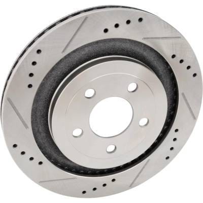 New Cross-Drilled And Slotted Brake Disc Compatible With Ford Mustang Ecoboost Premium 4 Cyl 2.3L