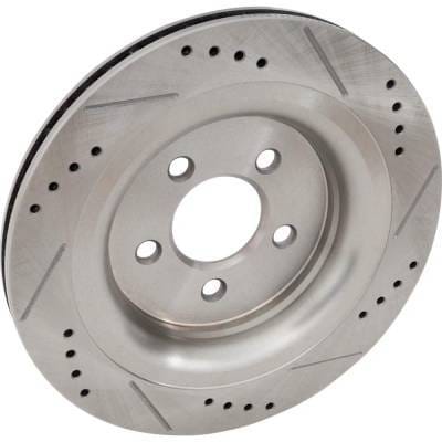New Cross-Drilled And Slotted Brake Disc Compatible With Ford Mustang Ecoboost Premium 4 Cyl 2.3L thumbnail 3