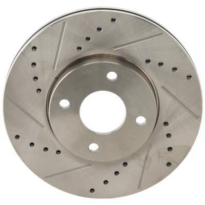 New Cross-Drilled And Slotted Brake Disc Compatible With Ford Focus Zx4 4 Cyl 2.0L Focus Ses 4 Cyl
