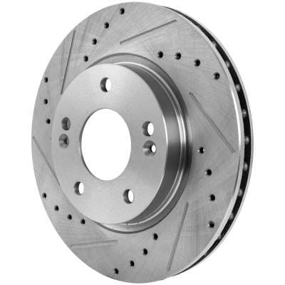 New Cross-Drilled And Slotted Brake Disc Compatible With Hyundai Elantra Se 4 Cyl 2.0L Elantra Blue thumbnail 5