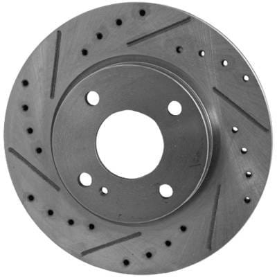 New Cross-Drilled And Slotted Brake Disc Compatible With Ford Fiesta Sel 4 Cyl 1.6L Fiesta Titanium