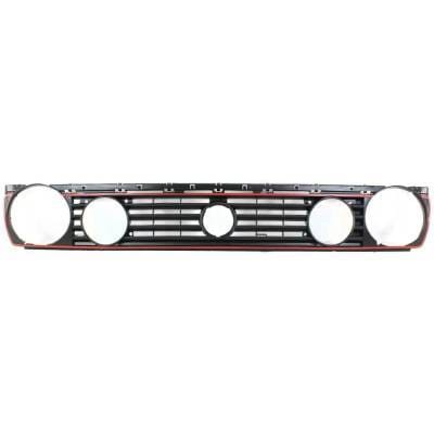 Dual Headlight Grille Assembly Compatible With Volkswagen Golf Gti 16-Valve 4 Cyl 2.0L 1990-1992 By