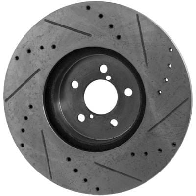 New Cross-Drilled And Slotted Brake Disc Compatible With Subaru Forester 2.5I Premium 4 Cyl 2.5L thumbnail 2