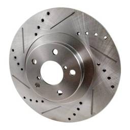 New Cross-Drilled And Slotted Brake Disc Compatible With Saab Subaru Forester 2.5 Xs 4 Cyl 2.5L