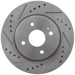 New Cross-Drilled And Slotted Brake Disc Compatible With Mazda 2 Gs 4 Cyl 1.5L 2 Sport 4 Cyl 1.5L 2