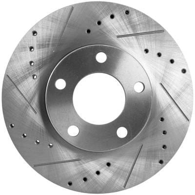 New Cross-Drilled And Slotted Brake Disc Compatible With Mazda 3 Sport Gs 4 Cyl 2.0L 3 Gx 4 Cyl 2.0L